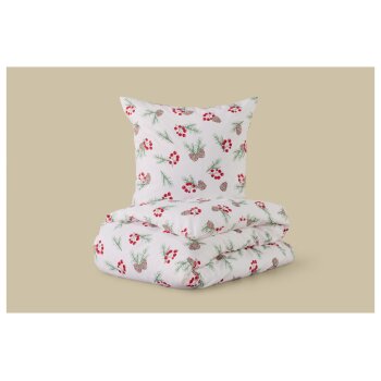 LIVARNO® Feinbiber-Bettwäsche, 135 x 200 cm (Tannenzweige) - B-Ware neuwertig