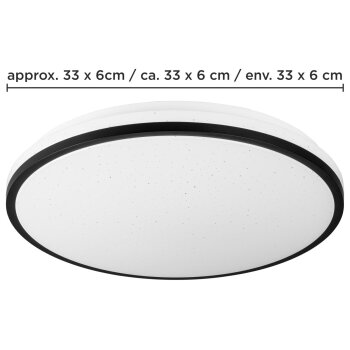 LIVARNO® Deckenleuchte LED-Deckenleuchte mit Farbtonsteuerung, Ø 33 (Schwarz) - B-Ware neuwertig