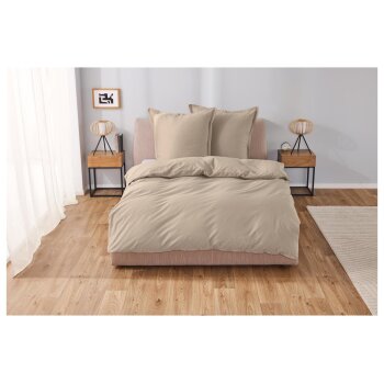 LIVARNO home Bettwäsche, aus Lyocell-Satin, 260 x 240 cm, beige - B-Ware sehr gut