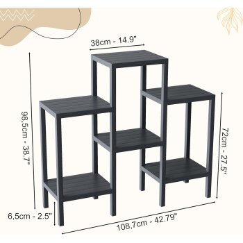 Ribelli 6-stufiges Blumenregal, grau - B-Ware sehr gut