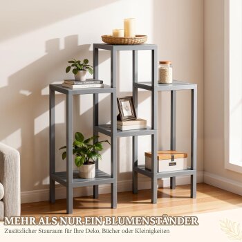 Ribelli 6-stufiges Blumenregal, grau - B-Ware sehr gut