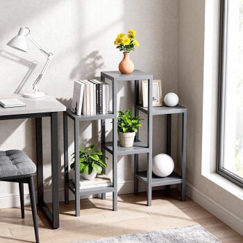 Ribelli 6-stufiges Blumenregal, grau - B-Ware sehr gut