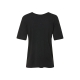 esmara® Damen Leinen-T-Shirt, mit überschnittenen Schultern (Schwarz, S(36/38)) - B-Ware neuwertig