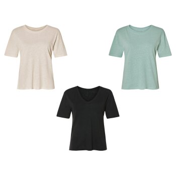 esmara® Damen Leinen-T-Shirt, mit...