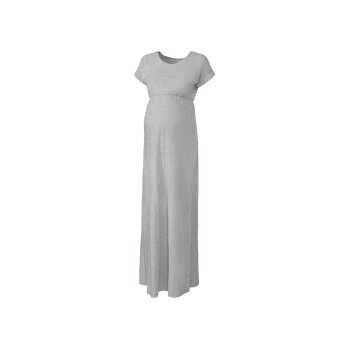 esmara® Damen Umstands-Maxikleid, mit Gummizug in der Taille (Grau, XS(32/34)) - B-Ware Beschädigt