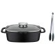 GSW Universalbräter Gourmet Granit 33 x 21 cm inkl. Servierzange 30 cm - B-Ware
