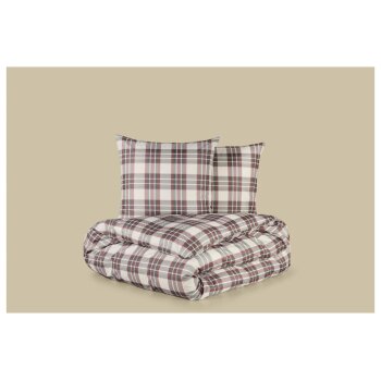 LIVARNO Home Mikrofaser-Satin-Bettwäsche, 220 x 200 cm, rot/kariert - B-Ware sehr gut