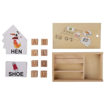 lupilu® Stäbchen-Spiel / Holz-Gedächtnisspiel / Buchstabenwürfel-Spiel / Karotten-Steckspiel / Kaktus-Steckspiel (Buchstaben Spielzeug) - B-Ware neuwertig