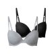 esmara® Damen Bügel-BHs, 2 Stück, gepaddete Cups (Schwarz/Grau, 80B) - B-Ware sehr gut