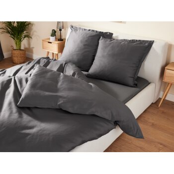 LIVARNO home Bettwäsche-Set, 240 x 220 cm, grau - B-Ware sehr gut