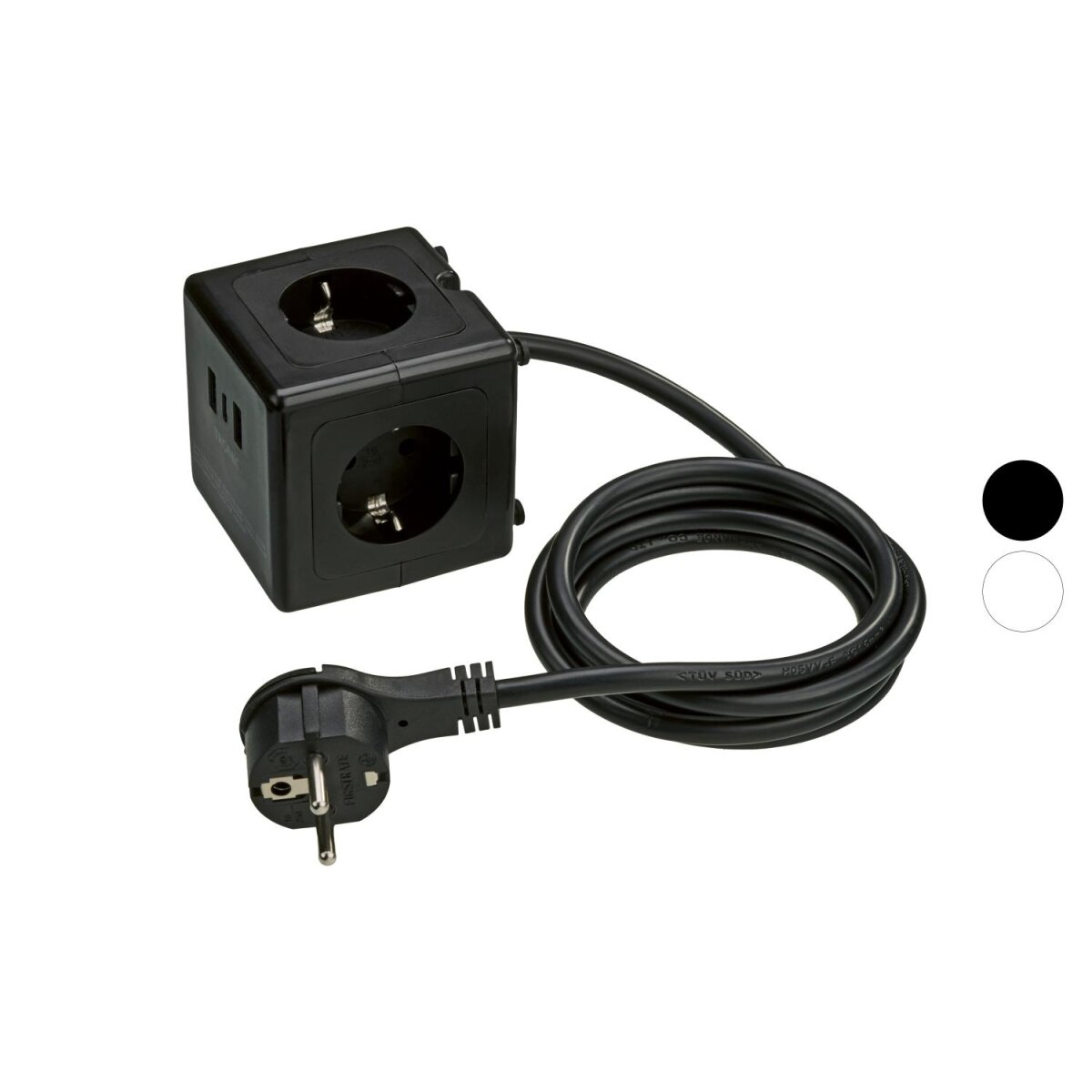 TRONIC® Steckdosenwürfel mit USB-Ports