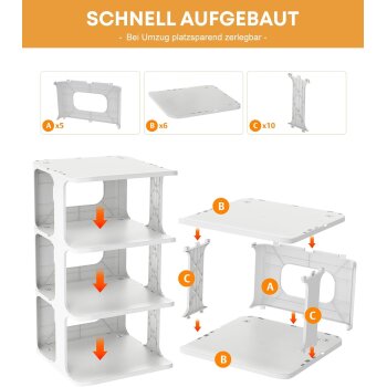 Ribelli Schuhorganisationsregal, 6-stufig, weiß - B-Ware neuwertig