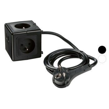 TRONIC® Steckdosenwürfel, mit USB-Ports, schwarz...