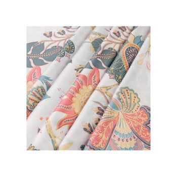 LIVARNO home Bettwäsche, Mikrofaser-Satin, 160 x 200 cm, Blumen/weiß - B-Ware sehr gut