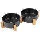 zoofari® Futternapf / Doppelfutternapf (Doppelnapf, Schwarz) - B-Ware Transportschaden Kosmetisch