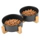 zoofari® Futternapf / Doppelfutternapf (Doppelnapf, Schwarz) - B-Ware Transportschaden Kosmetisch