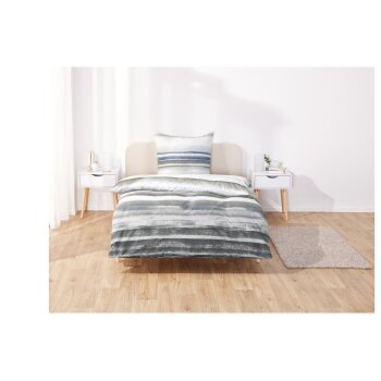 LIVARNO home Renforcé-Bettwäsche, 155 x 220 cm (Streifen) - B-Ware neuwertig