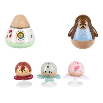 lupilu® Rassel-Set / Steh-auf-Otter / Musikkreisel -...