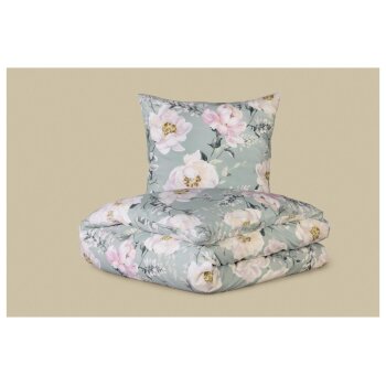 LIVARNO® Renforcé-Bettwäsche, 155 x 220 cm (Pfingstrosen) - B-Ware neuwertig