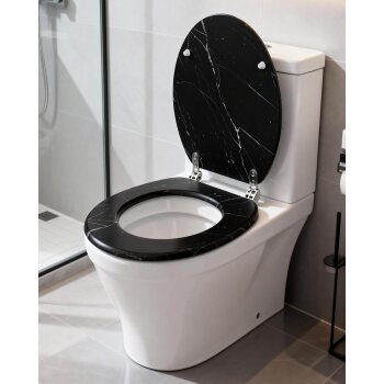 Ribelli WC Sitz, mit Absenkautomatik, schwarz/Marmormuster - B-Ware sehr gut
