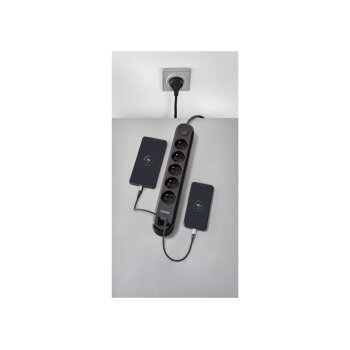 TRONIC® Steckdosenleiste, inkl. USB A + C, schwarz -...