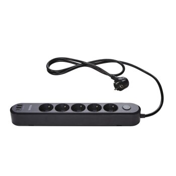 TRONIC® Steckdosenleiste, inkl. USB A + C, schwarz - B-Ware neuwertig