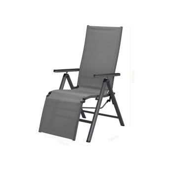LIVARNO® Alu-Relaxsessel »Houston«, anthrazit - B-Ware sehr gut