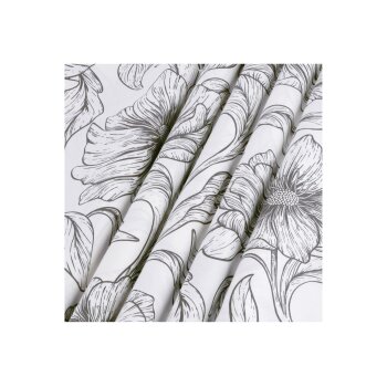 LIVARNO home Bettwäsche, aus Edel-Renforcé, 200 x 220 cm, Blumen/weiß/grau - B-Ware neuwertig