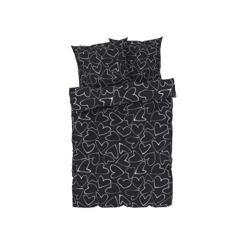 LIVARNO home Edel-Renforcé-Bettwäsche, 200 cm x 220 cm (Herzen) - B-Ware neuwertig