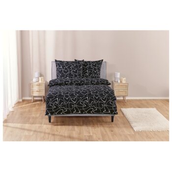 LIVARNO home Edel-Renforcé-Bettwäsche, 200 cm x 220 cm (Herzen) - B-Ware neuwertig