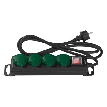 PARKSIDE® Steckdosenleiste, IP44, 4 Stecker, schwarz...