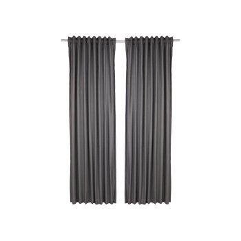 LIVARNO home 2er Set Vorhänge, 135 x 254 cm, grau -...