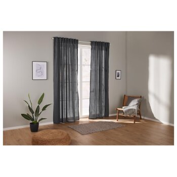 LIVARNO home 2er Set Vorhänge, 135 x 254 cm, grau -...