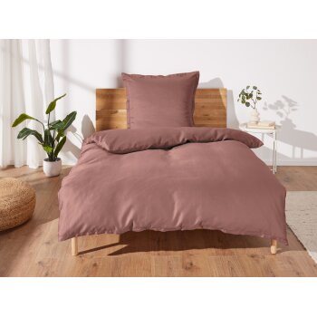 LIVARNO home Lyocell-Satin-Bettwäsche, 135 x 200 cm (Rost) - B-Ware neuwertig