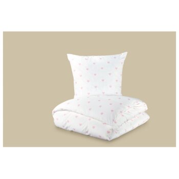 LIVARNO® Edel-Renforcé-Bettwäsche, 135 x 200 cm (Weiß/Rosa) - B-Ware neuwertig