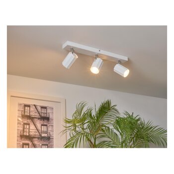 LIVARNO home Deckenstrahler / Schienenleuchte, mit 3 neig- und schwenkbaren Spots (Schienenleuchte, mattweiß) - B-Ware neuwertig
