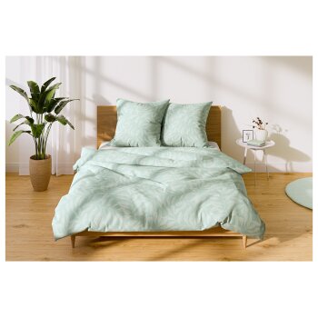 LIVARNO home Feinbiber-Wendebettwäsche, 200 x 220 cm (grün) - B-Ware neuwertig