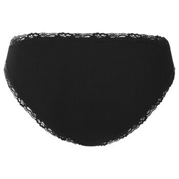 esmara® Damen Gerippte Slips mit Spitze, 5 Stück (Schwarz, XS(32/34)) - B-Ware sehr gut