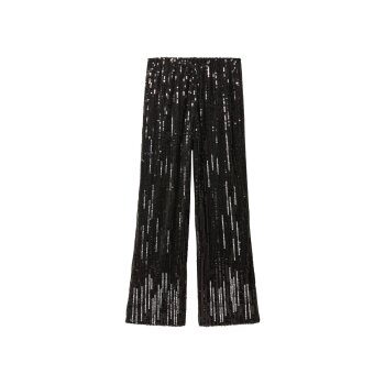 esmara® Damen Pailletten-Hose (Schwarz, M(40/42)) - B-Ware neuwertig