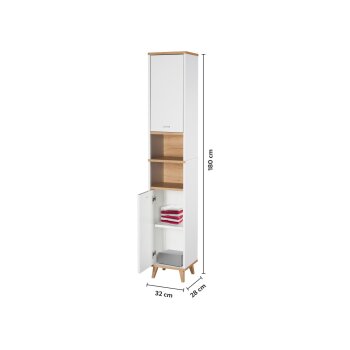 LIVARNO® Bad-Hochschrank Corfu, weiß - B-Ware Transportschaden
