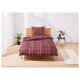 LIVARNO home Mikrofaser-Satin-Bettwäsche, 135 x 200 cm (Kariert rot/grün) - B-Ware neuwertig