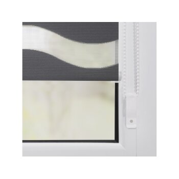 Lichtblick Duo Rollo Welle Klemmfix, ohne Bohren, ab 45 x 150 cm (Anthrazit, 60x150 cm) - B-Ware neuwertig