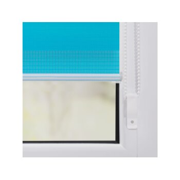 Lichtblick Klemmfix Duo-Rollo, Sonnen- und Sichtschutz, Lichtregulierung, ohne Bohren, Blau, 90 cm, 150 cm - B-Ware neuwertig