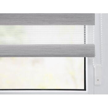 Lichtblick Duo Rollo Klemmfix, ohne Bohren, meliert (Hellgrau, 80 x 150 cm) - B-Ware neuwertig