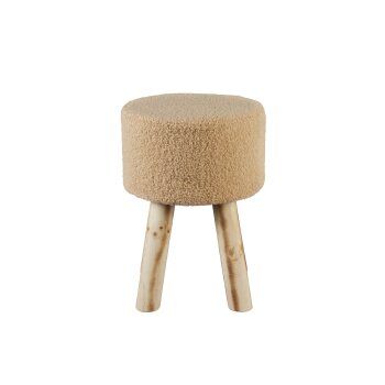 LIVARNO home Fellhocker, aus Kunstfell (Teddy-Optik) - B-Ware neuwertig