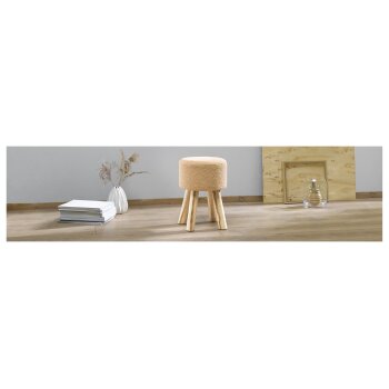 LIVARNO home Fellhocker, aus Kunstfell (Teddy-Optik) - B-Ware neuwertig