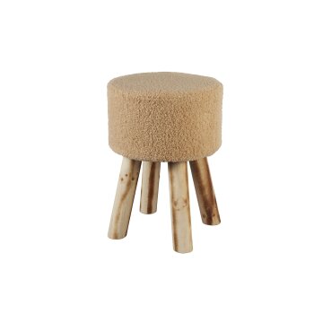 LIVARNO home Fellhocker, aus Kunstfell (Teddy-Optik) - B-Ware neuwertig