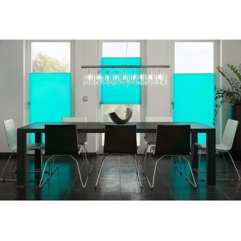 Lichtblick Klemmfix Plissee, stufenloses Einstellen, blickdicht, Montage ohne Bohren, 90 x 130 cm, blau - B-Ware neuwertig