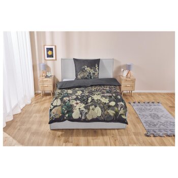 LIVARNO home Bettwäsche, aus Satin, 140 x 200 cm, dunkelblau - B-Ware neuwertig