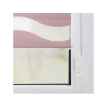 Lichtblick Duo Rollo Welle Klemmfix, ohne Bohren, ab 45 x 150 cm (Altrosa, 90x150 cm) - B-Ware neuwertig